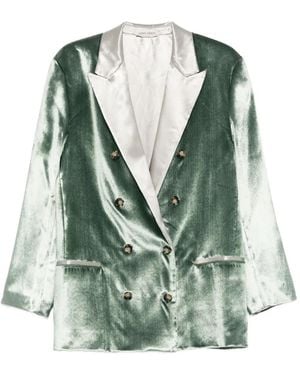 Alberta Ferretti Double-Breasted Blazer - Green