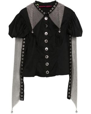 Chopova Lowena Titan Chain Buttoned Shirt - Black