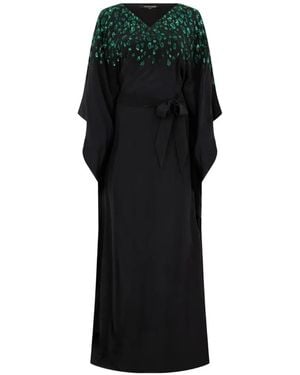 Roberto Cavalli Sequin-Embellished Belted Maxi Dress - Black