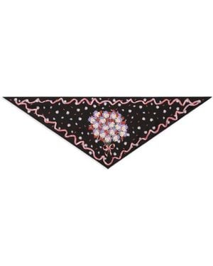 Dolce & Gabbana Pañuelo Pequeño Triangular Con Motivo Floral - Negro