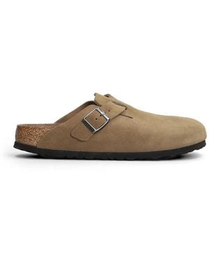 Birkenstock Boston Buckle-Strap Slippers - Brown
