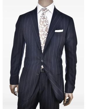 Sartorio Napoli Pinstripe Wool Suit - Blue