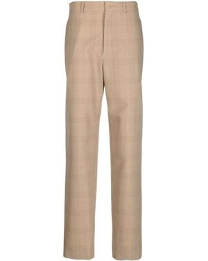 Lemaire Check-Print High-Waisted Trousers - Natural