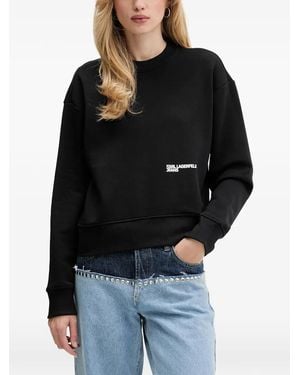 Karl Lagerfeld Sweatshirt mit Rundhalsausschnitt - Schwarz