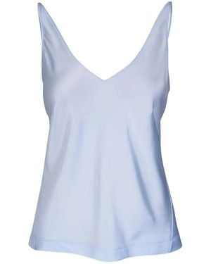 Dorothee Schumacher Sense Of Shine V-Neck Spring Blouse - Blue