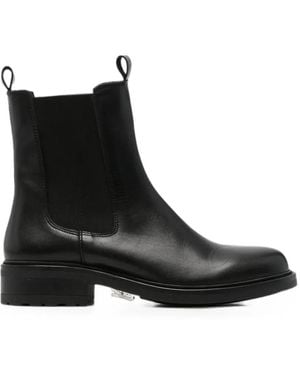 SERGIO MORETTI FIRENZE Elasticated-Panel Pull-Tab Ankle Boots - Black