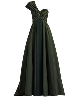Tadashi Shoji One-Shoulder Ruched-Bodice Maxi Dress - Black