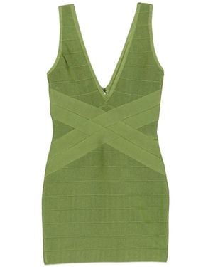 retroféte Bandage V-Neck Dress - Green