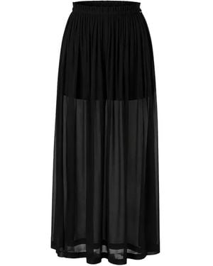 ELEH Sheer Palazzo Trousers - Black
