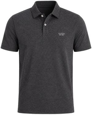 Guess Polo Con Logo Estampado - Negro