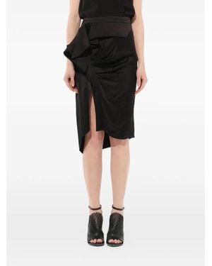 Givenchy Asymmetric Draped Midi Skirt - Black