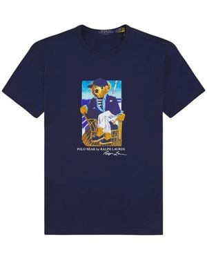 Polo Ralph Lauren Bear-Print T-Shirt - Blue