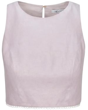 Hevron Terrel Crochet-Trim Sleeveless Top - Pink