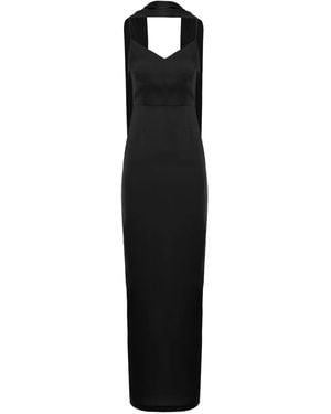 CuAnna Cara Spaghetti-Strap Split Maxi Dress - Black