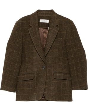 Rohe Oversized Check Blazer - Brown