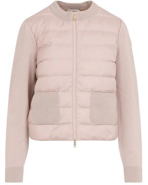 Moncler Wool-panel Quilted Jacket - ピンク