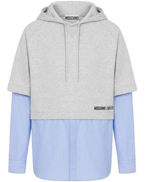 Moschino Hybrid Sweatshirt With Shirt Bottom - Blue