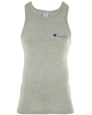 Champion Logo-Embroidered Tank Top - Grey
