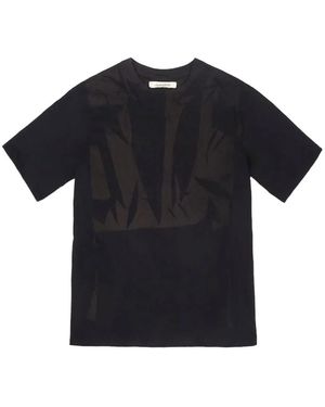 JiyongKim Sun-Bleached Graphic-Print T-Shirt - Black