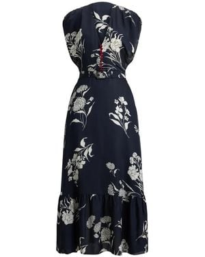 Ralph Lauren Damian Floral A-Line Midi Dress - Blue
