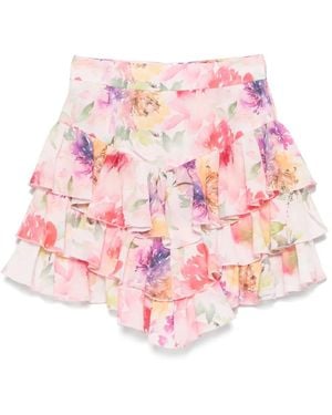 ACTUALEE Minijupe À Fleurs - Rose