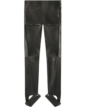 Courreges Leather Tapered Trousers - Black