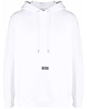 Gcds Logo-Print Cotton Hoodie - White