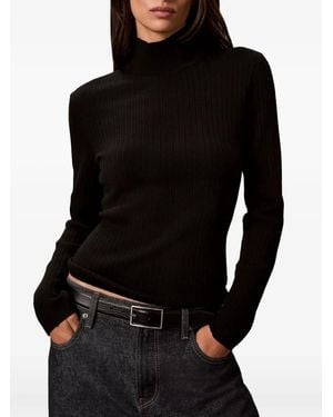 Calvin Klein Ribbed Roll-Neck Sweater - Black