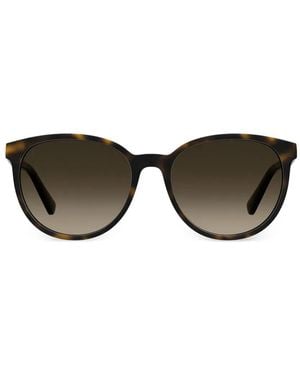 Love Moschino Tortoiseshell-Effect Round-Frame Sunglasses - Black