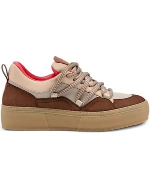 Ferrari レースアップ スニーカー - ブラウン