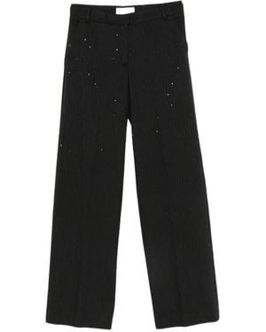 Ermanno Scervino Sequin-Embellished Pinstripe Trousers - Black