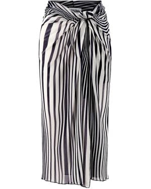 Jean Paul Gaultier Le Paréo Striped Morphing Body Skirt - White