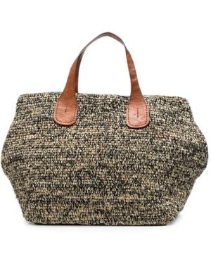 IBELIV Woven Leather-Trim Tote Bag - Metallic