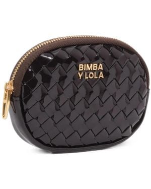 Bimba Y Lola Eggplant Plaited Oval Coin Purse - Black