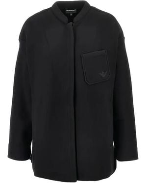 Emporio Armani Logo-Embroidered Pocket Jacket - Black