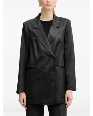 Guess Pinstripe Double-Breasted Top - Black