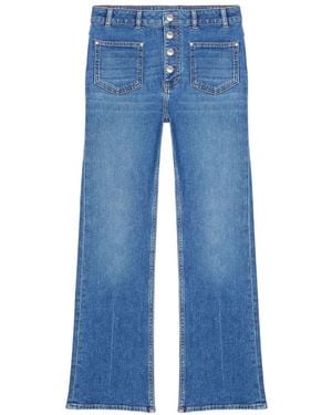 Maje Buttoned-Down Pocket Jeans - Blue