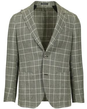 Al Duca d'Aosta Prince Of Wales-Check Blazer - Green
