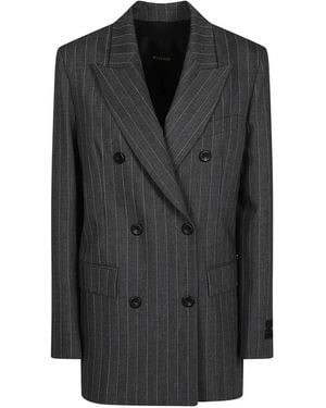 Pinko Pinstripe Double-Breasted Blazer - Black