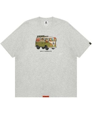Aape By A Bathing Ape T-Shirt Con Stampa Grafica - Grigio
