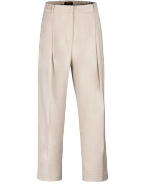 Moorer Pantaloni Crop Con Pieghe - Neutro