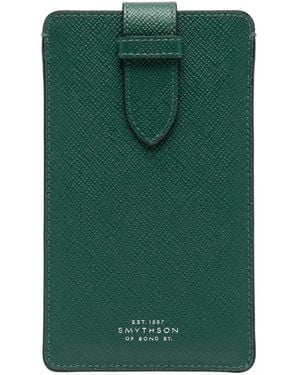 Smythson Panama Phone Sleeve - Green