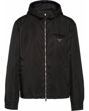 Prada Re-Nylon Hooded Blouson Jacket - Black