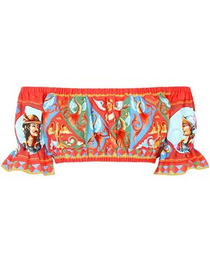 Dolce & Gabbana Carretto オフショルダー クロップドトップ - レッド