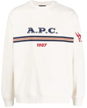 A.P.C. Adam Logo-Print Cotton Sweatshirt - White
