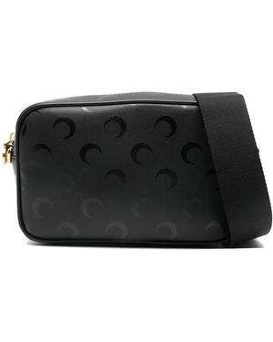 Marine Serre Bolso Satchel Con Motivo De Luna - Negro
