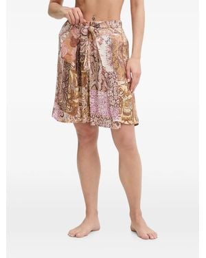 Liu Jo Paisley-Print Beach Cover-Up - Natural