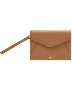 Lancel Flap Wristlet Clutch Bag - Brown