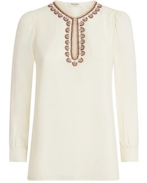 Emporio Sirenuse Blusa con cuentas bordadas - Blanco