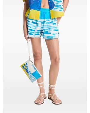 Michael Kors Abstract-Print Elasticated Shorts - Blue